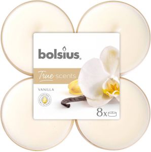 Bolsius geurtheelichten True Scents Vanille 11 7 cm 8 stuks
