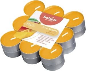 Bolsius geurtheelichtjes true scent 18 stuks 4 branduren per theelichtje mango
