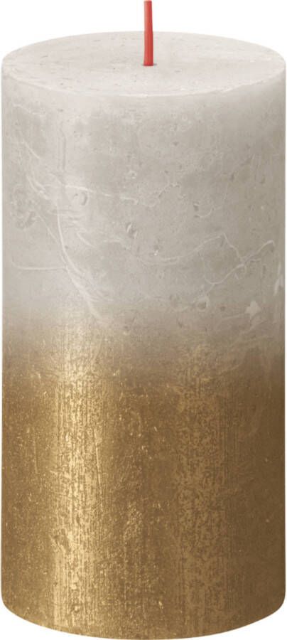 Bolsius Rustiek fading metallic stompkaars 130 68 Sandy grey Gold