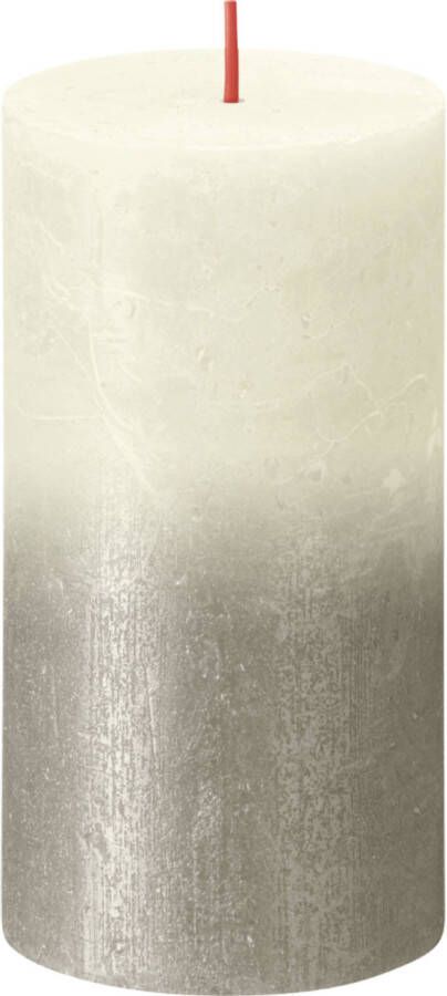 Bolsius Rustiek fading metallic stompkaars 130 68 Soft pearl Champagne