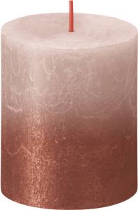 Bolsius Rustiek fading metallic stompkaars 80 68 Misty pink Amber