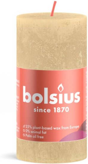 Bolsius Rustiek stompkaars shine 100 x 50 mm Oat beige kaars
