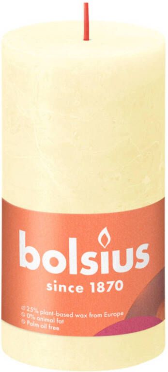 Bolsius Rustiek stompkaars shine 130 68 butter yellow