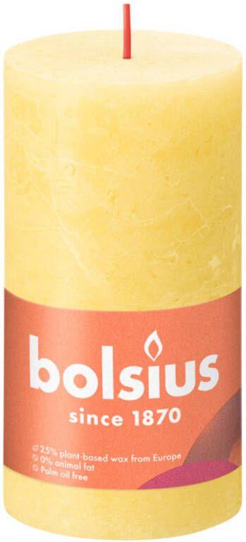 Bolsius Rustiek stompkaars shine 130 68 sunny yellow