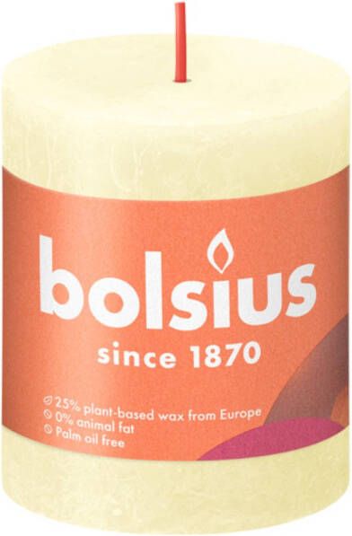 Bolsius Rustiek stompkaars shine 80 68 butter yellow
