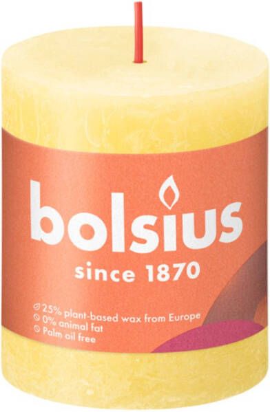 Bolsius Rustiek stompkaars shine 80 68 sunny yellow
