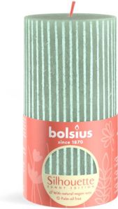 Bolsius Rustiek stompkaars silhouette 130 68 jade green