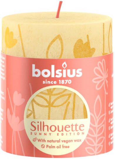 Bolsius Rustiek stompkaars silhouette 80 68 butter yellow