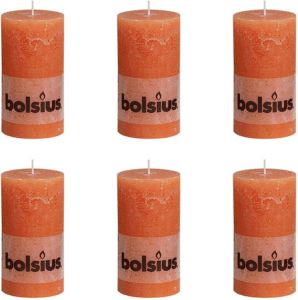 Bolsius Rustieke Stompkaarsen 130 x 68 mm 6 stuks oranje