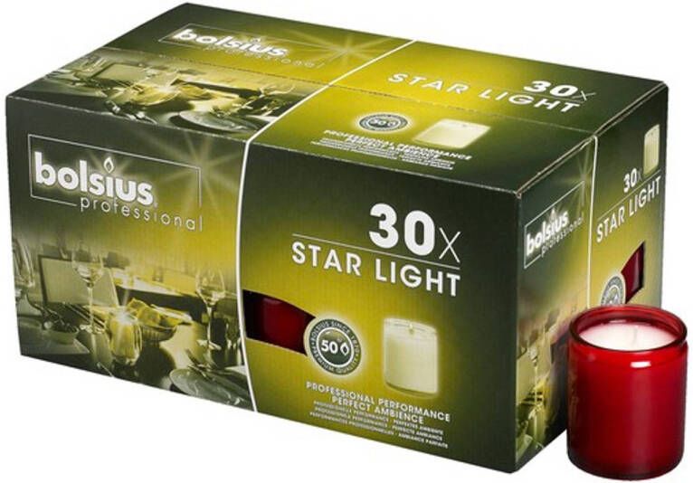 Bolsius starlights rood (30 stuks)