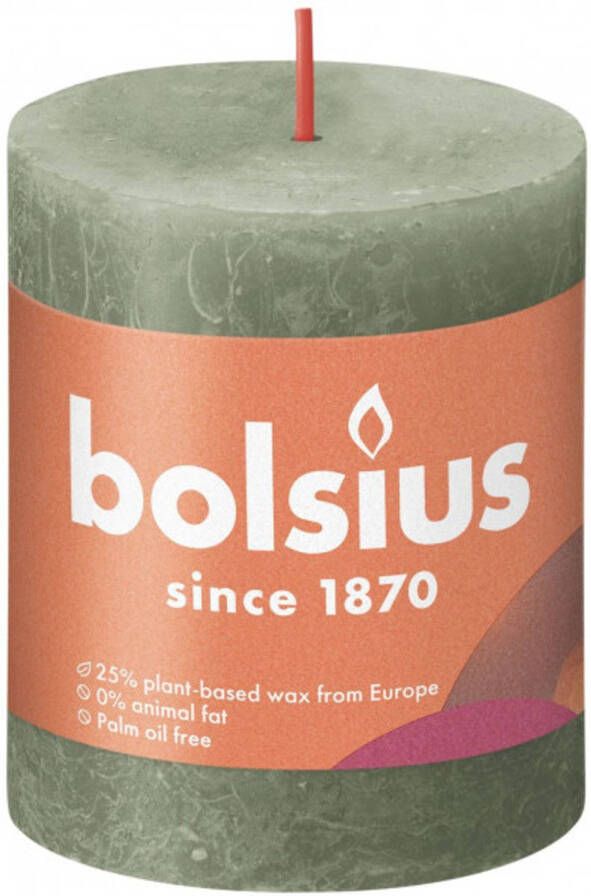 Bolsius Stompkaars Fresh Olive Ø68 mm Hoogte 8 cm Olijfgroen 35 branduren