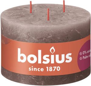 Bolsius Stompkaars Rustiek 3 Lonten Rustic Taupe 9 Cm ø 14 Cm