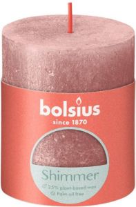 Bolsius Stompkaars Shimmer Pink Ø68 mm Hoogte 8 cm Roze 35 Branduren