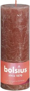 Bolsius Stompkaars Suede Brown Ø68 Mm Hoogte 19 Cm Roodbruin 85 Branduren