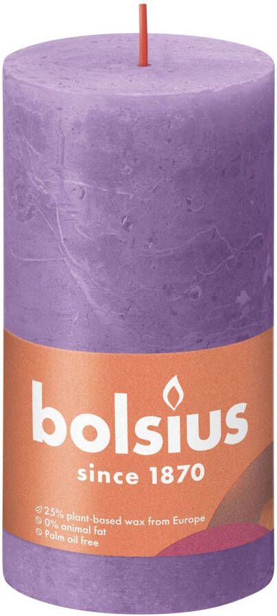 Bolsius Stompkaars Vibrant Violet Ø68 mm Hoogte 13 cm Violet 60 branduren