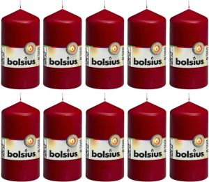 Bolsius Stompkaarsen 10 st 120x58 mm wijnrood