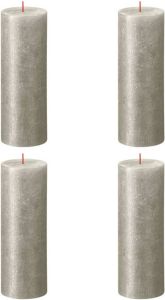 Bolsius Stompkaarsen Shimmer 4 st rustiek 190x68 mm champagnekleurig