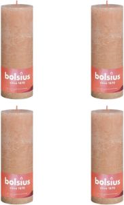 Bolsius Stompkaarsen Shine 4 st rustiek 190x68 mm mistroze