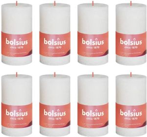 Bolsius Stompkaarsen Shine 8 St Rustiek 100x50 Mm Zacht Parelkleurig