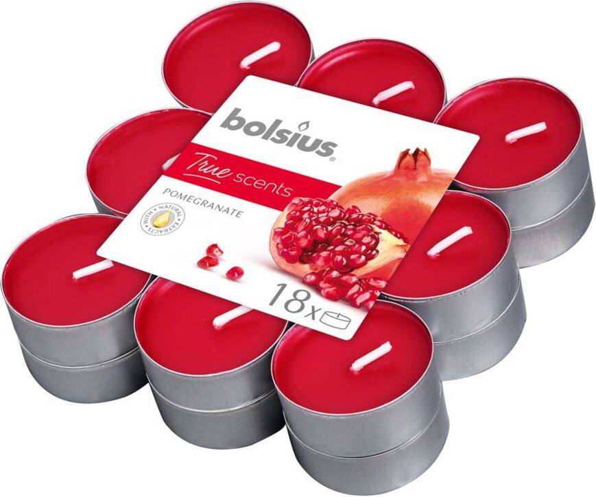 Bolsius Theelichten True Scents Pomegranate 18 Stuks