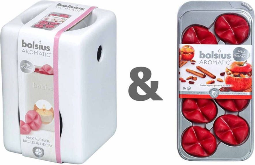 Bolsius Wax brander set met aromatische wax melts Baked Apple 07790501826