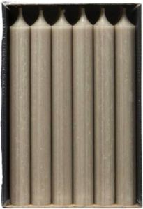 Branded By multipack met korte dinerkaarsen taupe