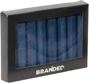 Branded By set van 8 dinerkaarsen dark blue