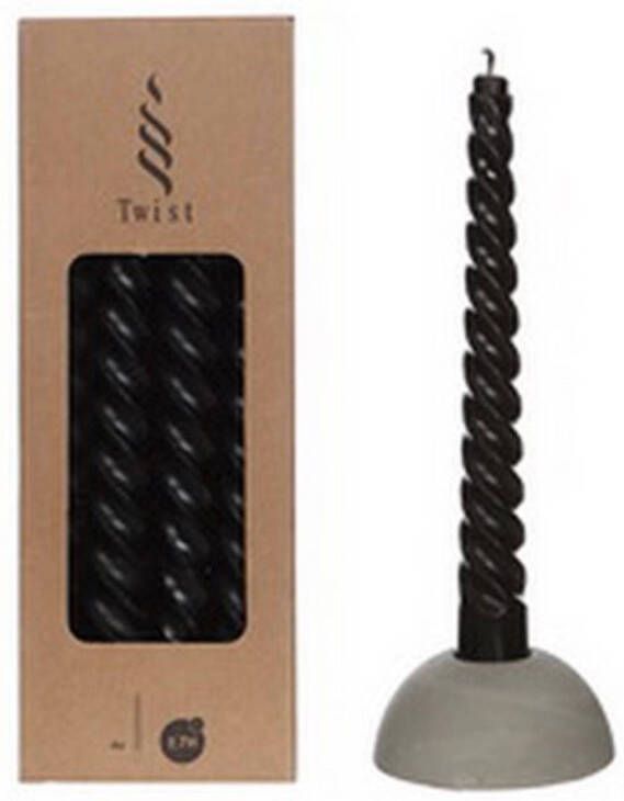 Buitengewoon de Boet Twisted Candles Set 4 st. Black