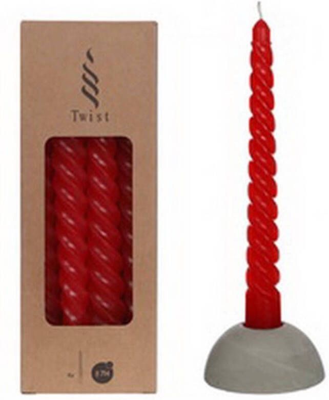 Buitengewoon de Boet Twisted Candles Set 4 st. Red