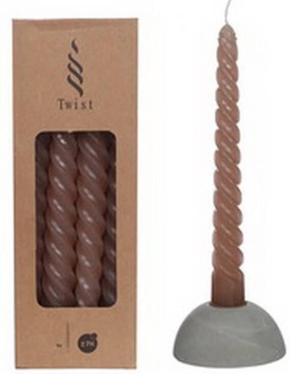 Buitengewoon de Boet Twisted Candles Set 4 st. Taupe