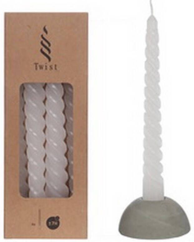 Buitengewoon de Boet Twisted Candles Set 4 st. White
