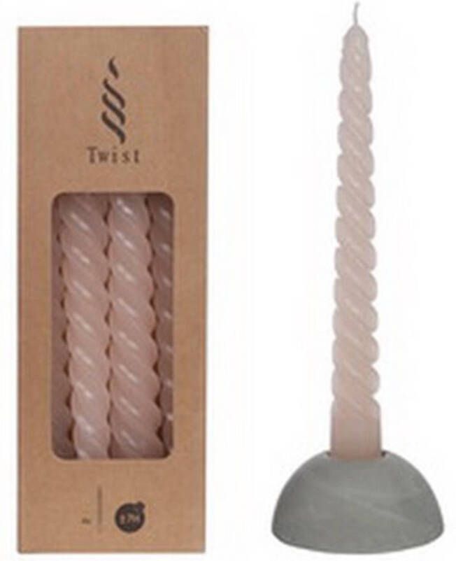 Buitengewoon de Boet Twisted Candles Set 4 st. White Pink