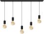 Calex Retro Plafondlamp 5x E27 Hanglamp Industrieel 14 x 130 cm Pendellamp Zwart - Thumbnail 1