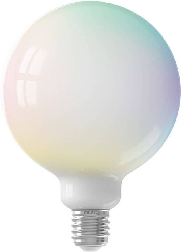 Calex LED Lamp Globe Smart LED G125 E27 Fitting Dimbaar 5W Aanpasbare Kleur CCT RGB Mat Wit
