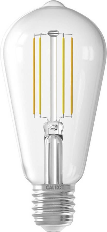 Calex LED Lamp Smart LED ST64 E27 Fitting Dimbaar 7W Aanpasbare Kleur CCT Transparant Helder