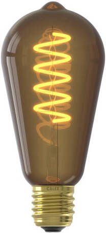 Calex Spiralförmige LED-Lampe Rustikale Vintage-Lichtquelle E27 Edison ST 64 Natürlich Dimmbares warmweißes Licht