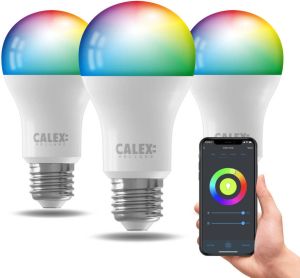Calex Slimme LED Lamp 3 stuks A60 E27 9.4W RGB en CCT