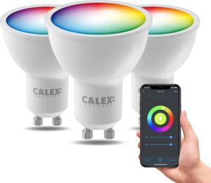 Calex Slimme LED Lamp 3 stuks Reflector GU10 4.9W RGB en CCT