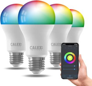 Calex Slimme LED Lamp 4 stuks A60 E27 9.4W RGB en CCT