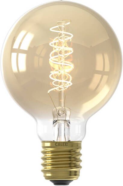 Calex Spiralförmige LED-Lampe G80 Vintage Lichtquelle E27 Globe Gold Dimmbares warmweißes Licht