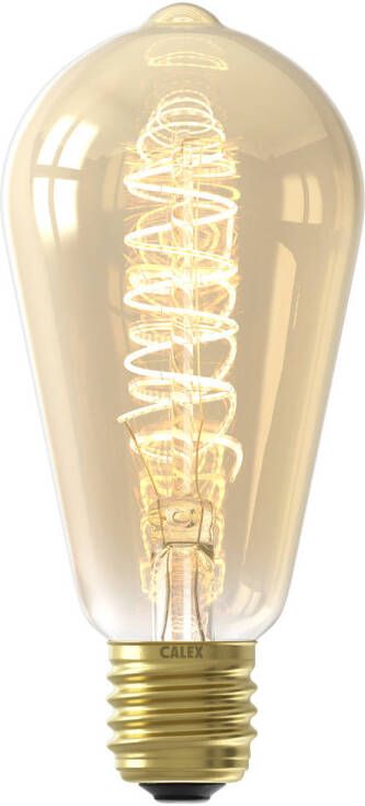 Calex Spiralförmige LED-Lampe Rustikale Vintage-Lichtquelle Gold E27 Edison ST64 Dimmbares warmweißes Licht
