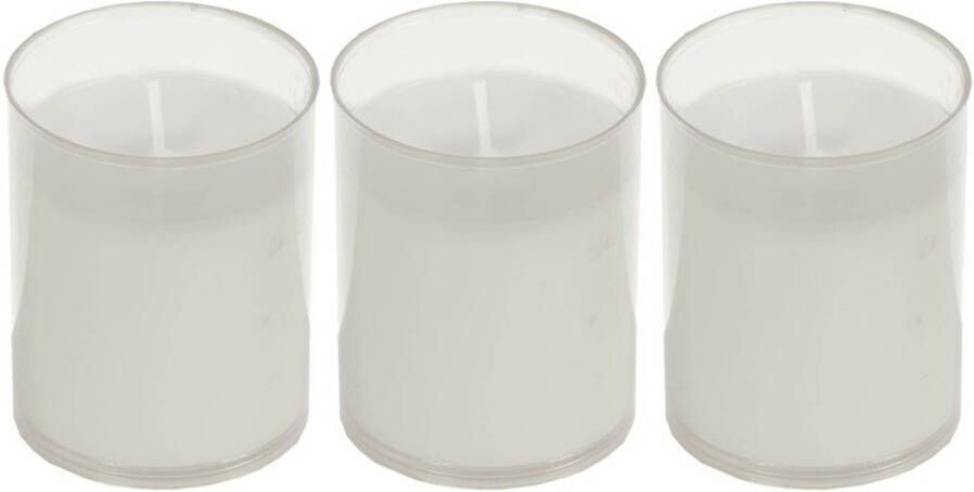 Candles by Spaas 3x Witte kaars navulling voor kaarsenhouder 5 x 6 5 cm 24 branduren Stompkaarsen