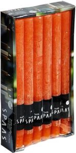 Candles by Spaas Halloween 12x Halloween horror lange rustieke kaarsen oranje 25 cm 10 branduren huishoudkaarsen dinerkaarsen tafelkaarse
