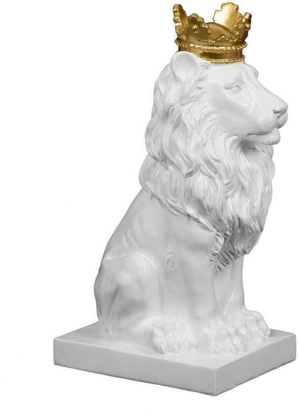 CASA DI ELTURO Decoratief beeld Royal Lion Wit H30 cm