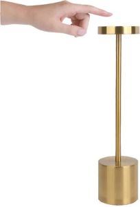 CASA DI ELTURO Design Led Diner tafellamp Goud Touch bediening Dimbaar (Met ingebouwde Accu)