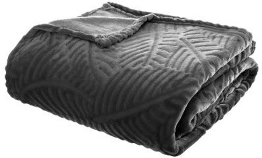 CASA DI ELTURO Flanellen fleece plaid Tropical Grijs XL 220 X 240 cm