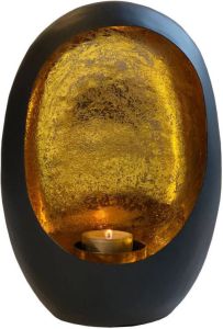 CASA DI ELTURO Kandelaar Golden Egg – Zwart Goud – Large – H 21 cm