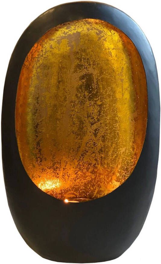 CASA DI ELTURO Kandelaar Golden Egg Zwart Goud XL H38 cm