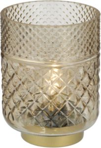 CASA DI ELTURO LED-lamp Cristal Amber H17 cm Werkt op batterijen (incl. lamp)