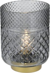 CASA DI ELTURO LED-lamp Cristal Grijs H17 cm Werkt op batterijen (incl. lamp)